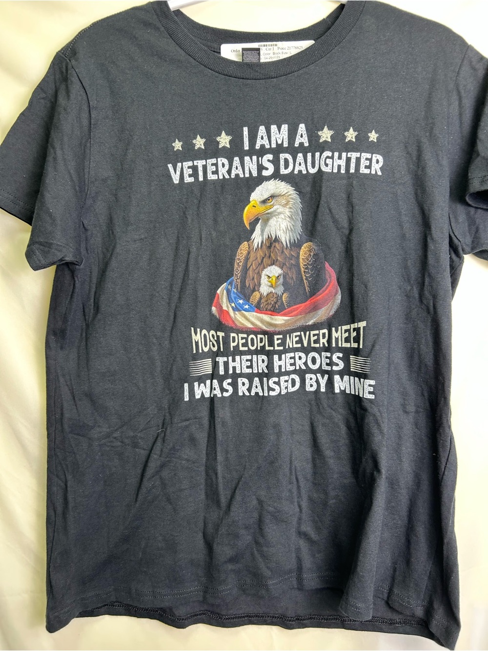 Gildan 'I Am A Veteran's Daughter' Eagle Graphic Tee - Black